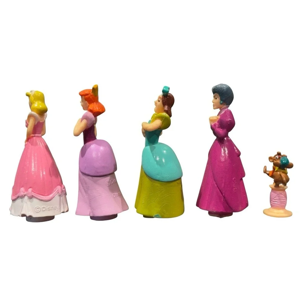 Vintage Disney Polly Pocket Cinderella Figure Lot Stepsisters Stepmother Mice